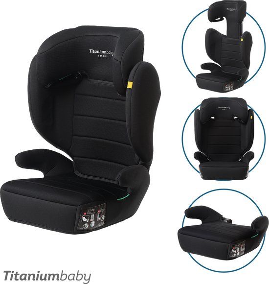 Titaniumbaby Autostoel Smart Lucky I-size gordel all black