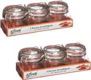 Secret de Gourmet Set van 6 inmaakpotjes/voorraadpotjes glas met beugelsluiting - 330 ml