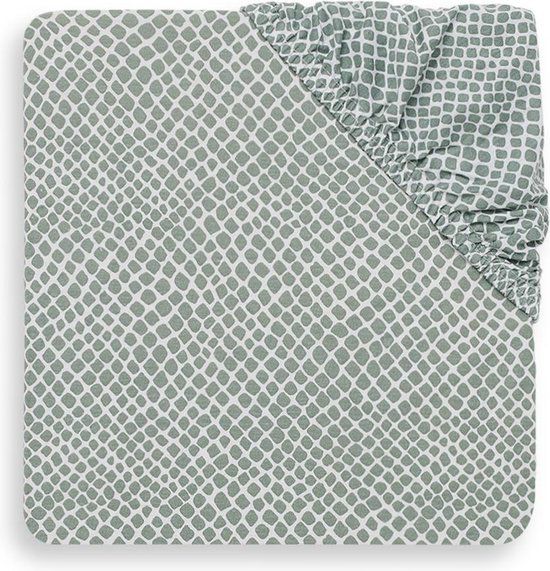 Jollein Baby Hoeslaken Ledikant Jersey 60x120cm Snake - Ash Green