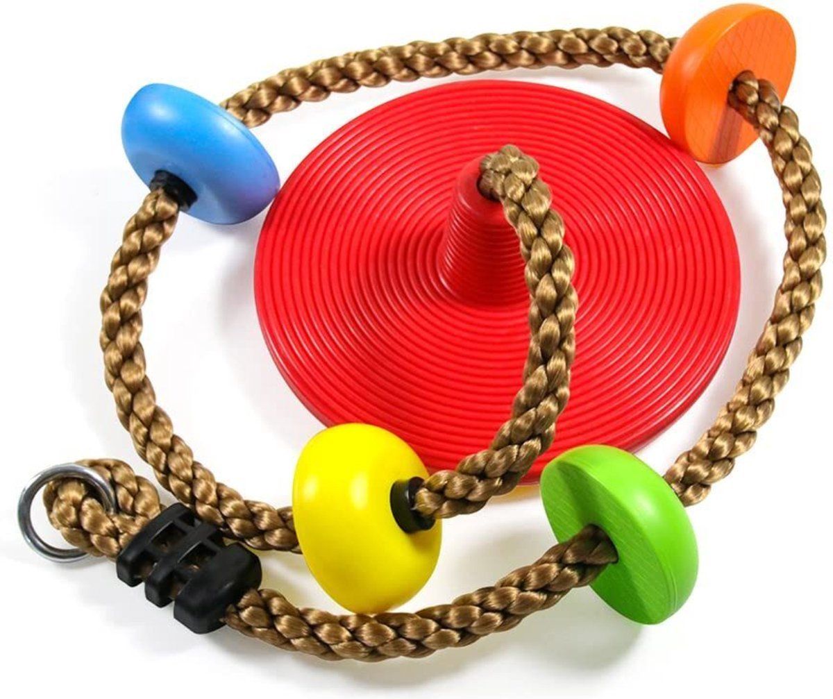 JAXY Schotelschommel - Klimtouw Met Knopen - Rood