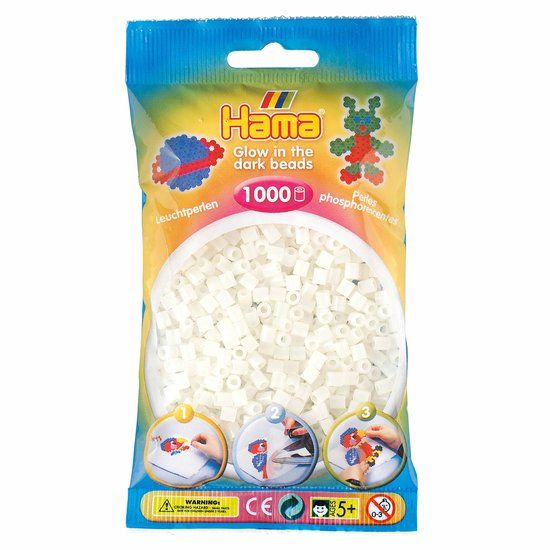 Boeketbinderij.be Hama Strijkkralen 1000 Stuks Glow In The Dark Blauw