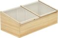 Famanu - Houten Koude Kas en Plantenkastsysteem voor Tuin en Balkon - 100 x 50 x 35 cm, Natuurlijk Spar, PC-Plaat
