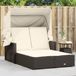 Prolenta Maison Exclusive - Dubbele ligbed met zonnedak en kussens, bruin, van polyrotan