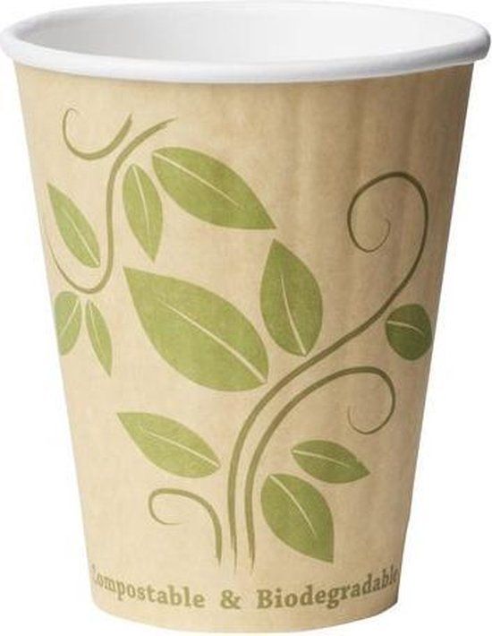 Duni Eco Drinkbeker - 240 ml - Beige/Groen - 40 stuks