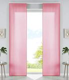 Set van 2 schuifgordijnen, paneelgordijnen, microvezel gordijn, schuifgordijn H x B 245 x 60 cm, roze, mat paneelwagen, verzwaringsstangen, 85600N2
