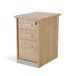 Rocada Bureaukast zonder wieltjes, archiefkast met 2 laden, 1 haak en slot, 47 x 72 x 60 cm, frame van eiken en laden in eiken