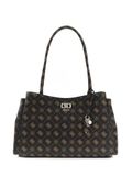 GUESS Emelie Logo Girlfriend Carryall Espresso Logo donkerbruin schoudertas
