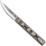 TOPS Knives Wood Nymph WDNP-01 Stonewashed 1095, Black Tan Micarta, vaststaand mes, Bushcraft Kelso design