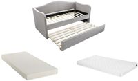 Vente-unique Bedbankje fluweel lichtgrijs 90 x 190 cm