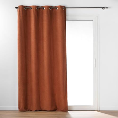 Douceur d'intérieur Wooly Terracotta Eyelet Curtain - 140 x 240 cm - Solid Color