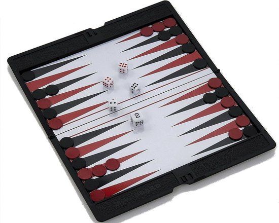 Philos Backgammon Reisset Magnetisch Etui - Reisspel - Kunststof - Unisex