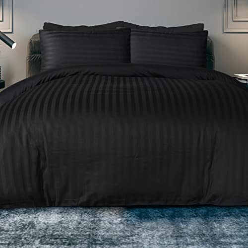 Sleepdown Sleepdown Beddengoedset van katoen, 225 draden, hotelkwaliteit, omkeerbaar, met kussensloop, onderhoudsvriendelijk, eenpersoonsbed (135 x 200 cm)