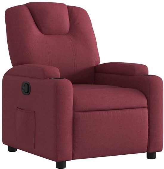 vidaXL Fauteuil verstelbaar stof wijnrood