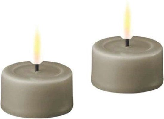 Deluxe Homeart Luxe LED Kaarsen - Sand - 4 cm (2 stuks) - Met bewegende vlam