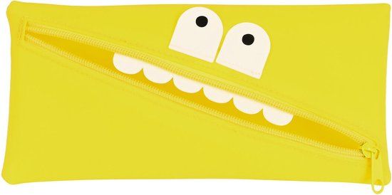 Safta School Pencil Case - Yellow - 22 x 11 x 1 cm