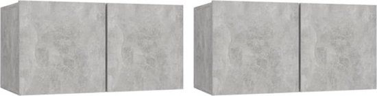 vidaXL Tv-hangmeubelen 2 st 60x30x30 cm betongrijs