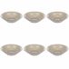 Set van 6 soepborden, Ø 21,2 cm, van aardewerk, handbeschilderd, zand, 4 tinten