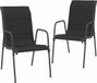 vidaXL Tuinstoelen 2 st staal en textileen zwart