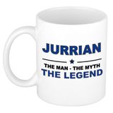 Bellatio Decorations Jurrian naam cadeau mok - man myth legend - koffiemok - 300 ml