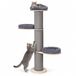 relaxdays Krabpaal, 3 platforms, met sisal en pluche, voor katten, grijs | Krabpaal, H: 187 cm
