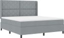 vidaXL Boxspringbed met matras, lichtgrijs, 180 x 200 cm, gestoffeerd