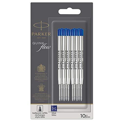 Parker QUINKflow Balpen Inkt Navullingen | Medium Tip | Blauw | 10 Tellen