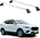 Aurilis Omac Barres De Toit Transversales Certifiées Tüv Pour Mg Zs Mk1 / Zs Ev 2017-2026 – Verrouillables (4 Antivols) – Charge Max 100 Kg – Sangle Inox + Protection Caoutchouc Argent