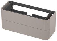 INK - Meuble bas arrondi laqué 2 tiroirs softclose avec façade fraisée pour poignées - 1200x450x520 mm - Gris cachemire mat