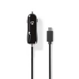 Nedis Autolader - 15W - USB-C - 1m - Zwart