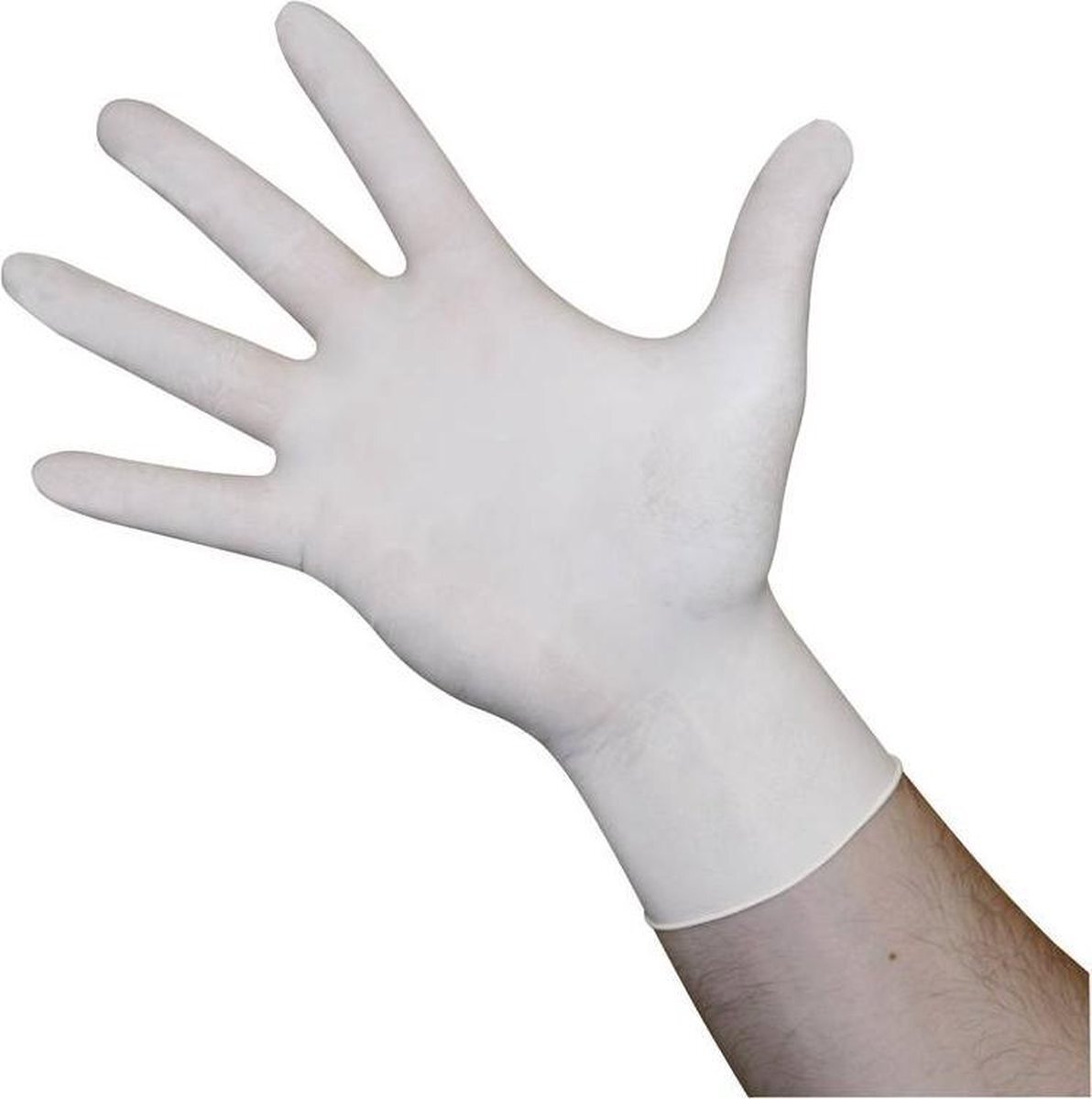 - Handschoenen latex maat XL, 100 stuks licht gepoederd