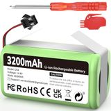 Morpilot Reserveaccu, 3200 mAh, Li-Ion, compatibel met Conga Excellence 990 950 1090 1790 1990, Deebot N79S N79 DN622, Eufy RoboVac 11 11S 30 30C 12 35C, IKOHS NETBOT S14 S14 S14 1. 5 stuks