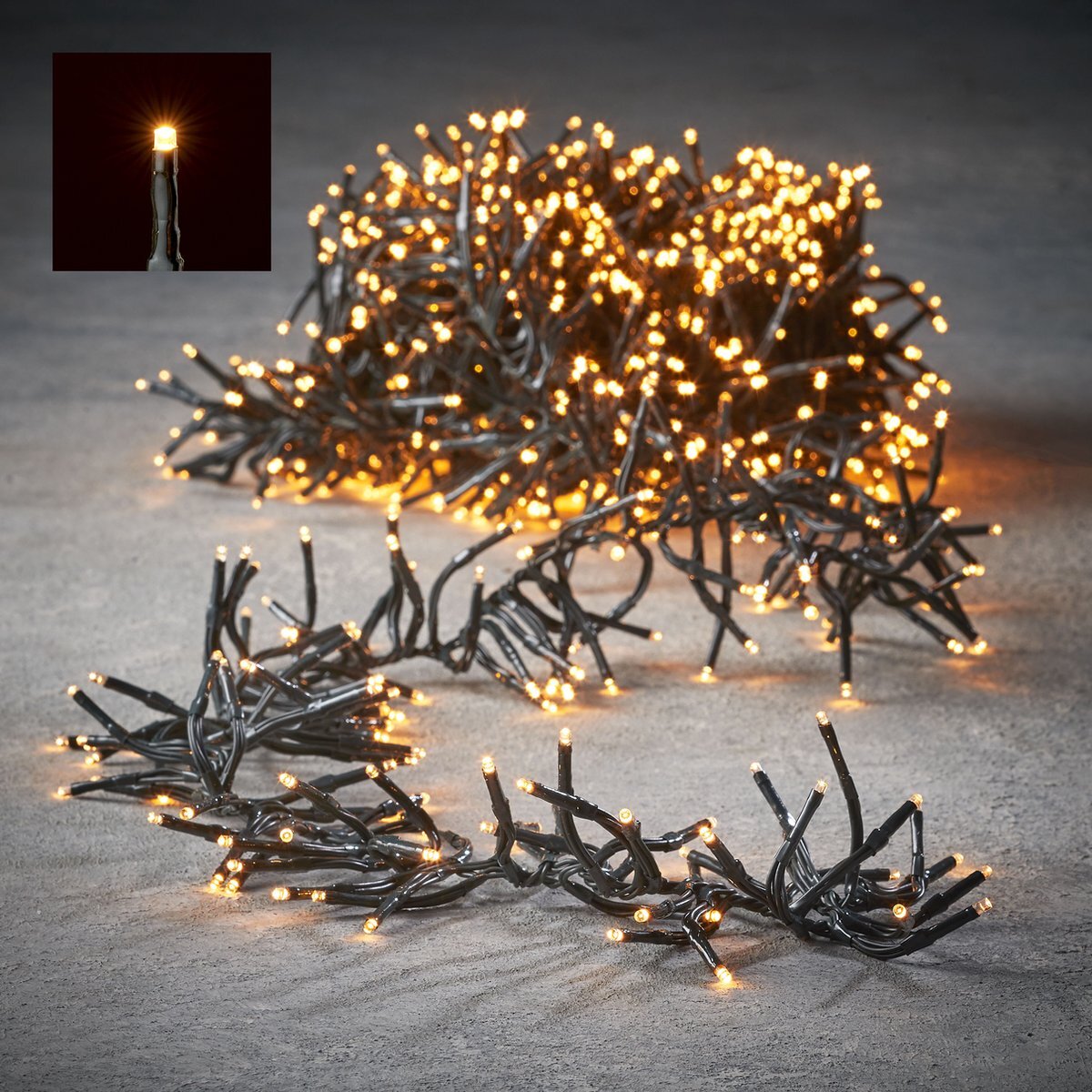 Luca lighting Cluster Kerstboomverlichting met 384 LED Lampjes - L280 cm - Warm Wit