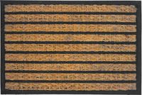 Merkloos Relaxdays Deurmat kokos - strepen - 60x40 cm - antislip