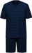 Ammann Pyjama court ' Extra Light ' col en V rayé Coton hommes total eclipse