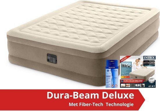 Intex Ultra Plush - Luchtbed - 2 Persoons - Ingebouwde Motorpomp - Beige
