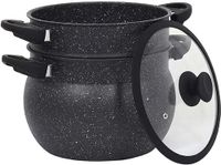 Royal Swiss® Stoompan – Couscous Pan – 12L – Glazen Deksel – Inductie – Zwart