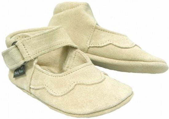 Baby Paws babyslofjes Cindy Zand Suede, maat 1, 3-6 mnd, voetlengte 8,7 - 9,5 cm Creme