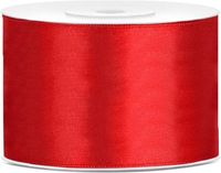 Merkloos PartyDeco Satijn Lint Rood 50mm 25m