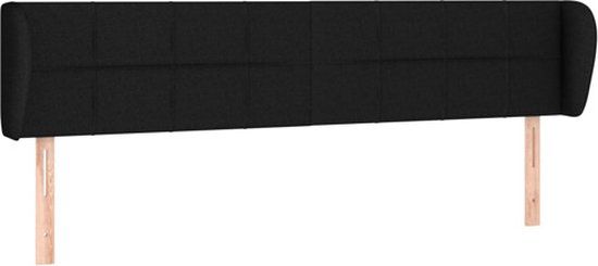 vidaXL Hoofdbord Stof Zwart 163x23x78/88 cm