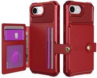 Selected by GSMpunt.nl Portemonnee Hoesje Geschikt voor Apple iPhone 17e / 16e - Back Cover met Pasjeshouder - Rood