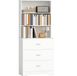 Homcom Boekenkast Spaanplaat Wit 79L x 39,5B x 180H cm