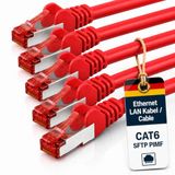 1aTTack.de 5x 10m Cat 6 SFTP Patchkabel Rood