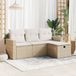 Maison Exclusive - Ensemble de meubles de jardin 4 pièces avec canapé et coussins, beige, en polyrotin