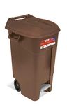 Tayg Afvalbak 120 liter met pedaal en effen bruin, 443237