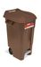 Tayg Afvalbak 120 liter met pedaal en effen bruin, 443237