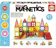 EDUCA Magnetics Jouets de construction magnétiques 3D, 61 pièces, blocs de construction magnétiques, jouets éducatifs à partir de 3 ans