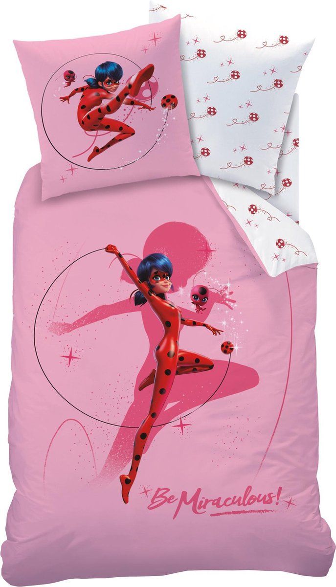 Miraculous Ladybug Shadow Dekbedovertrek en kussensloop - 140 x 200 cm - Katoen