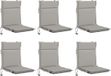 vidaXL - 6-delige - hoogrugkussen - GEMERT - 6 - pcs - 100% - Polyester - Grijs