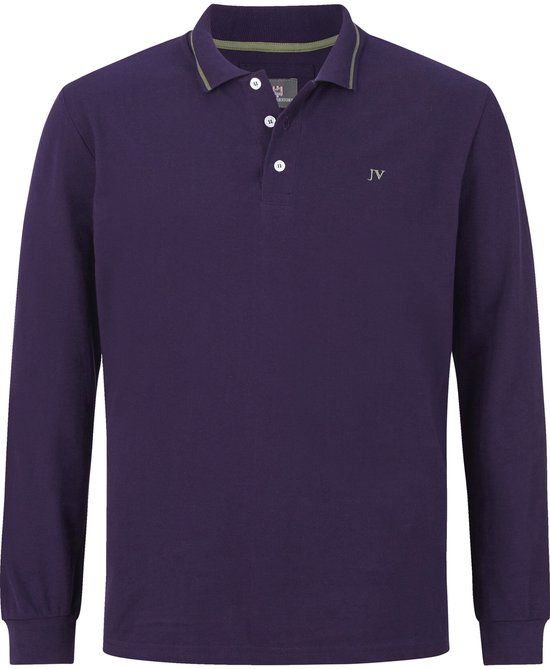 Jan Vanderstorm heren Poloshirt Met Lange Mouwen - 60/62 - donkergrijs - Plus Size