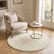 Tapis de salon poils ras doux antidérapant Ф120cm uni beige